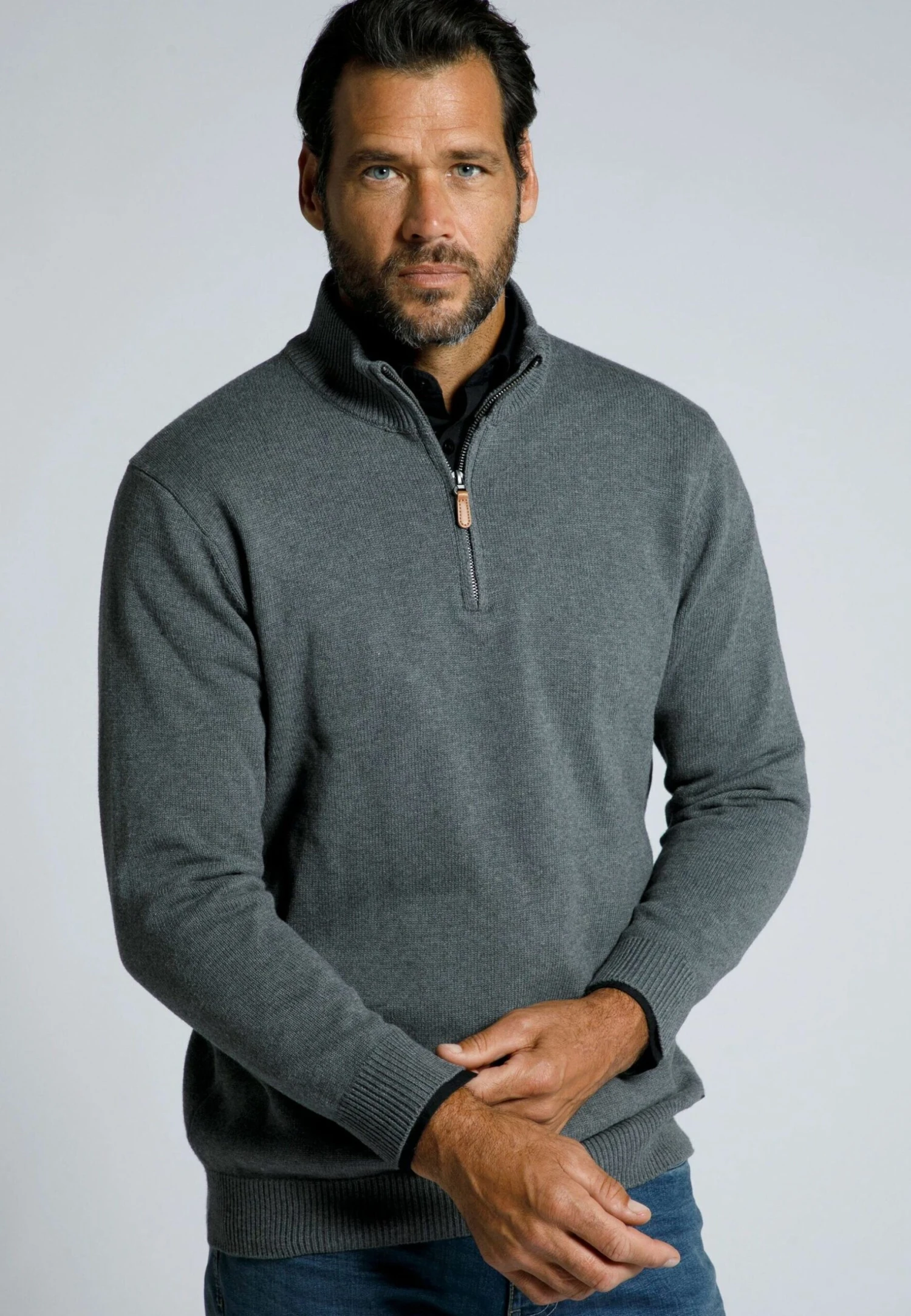 JP1880 Trui - Grau-Melange 1 JP1880 Trui - Grau-Melange