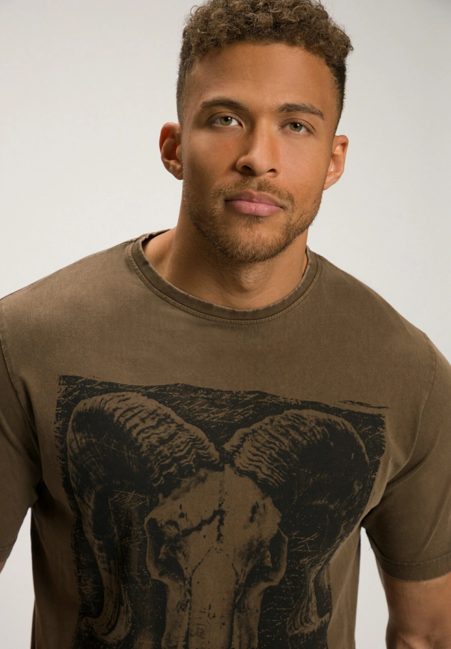 JP1880 T-Shirt Print - Mocca Brown 2 JP1880 T-Shirt Print - Mocca Brown - Afbeelding 2