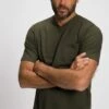 JP1880 Korte MouwenV-Hals Gevlamde- T-Shirt Basic - Dunkel Oliv -JP1880 Winkel 07bb6fb3d90d430685b76094f2b121fc