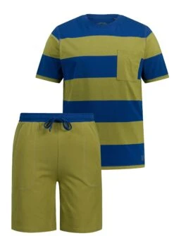 JP1880 Homewear Tweedelig Gestreept Set - Pyjama - Olijf -JP1880 Winkel 094f8bdf000644bdbcc90cdcadf972e0