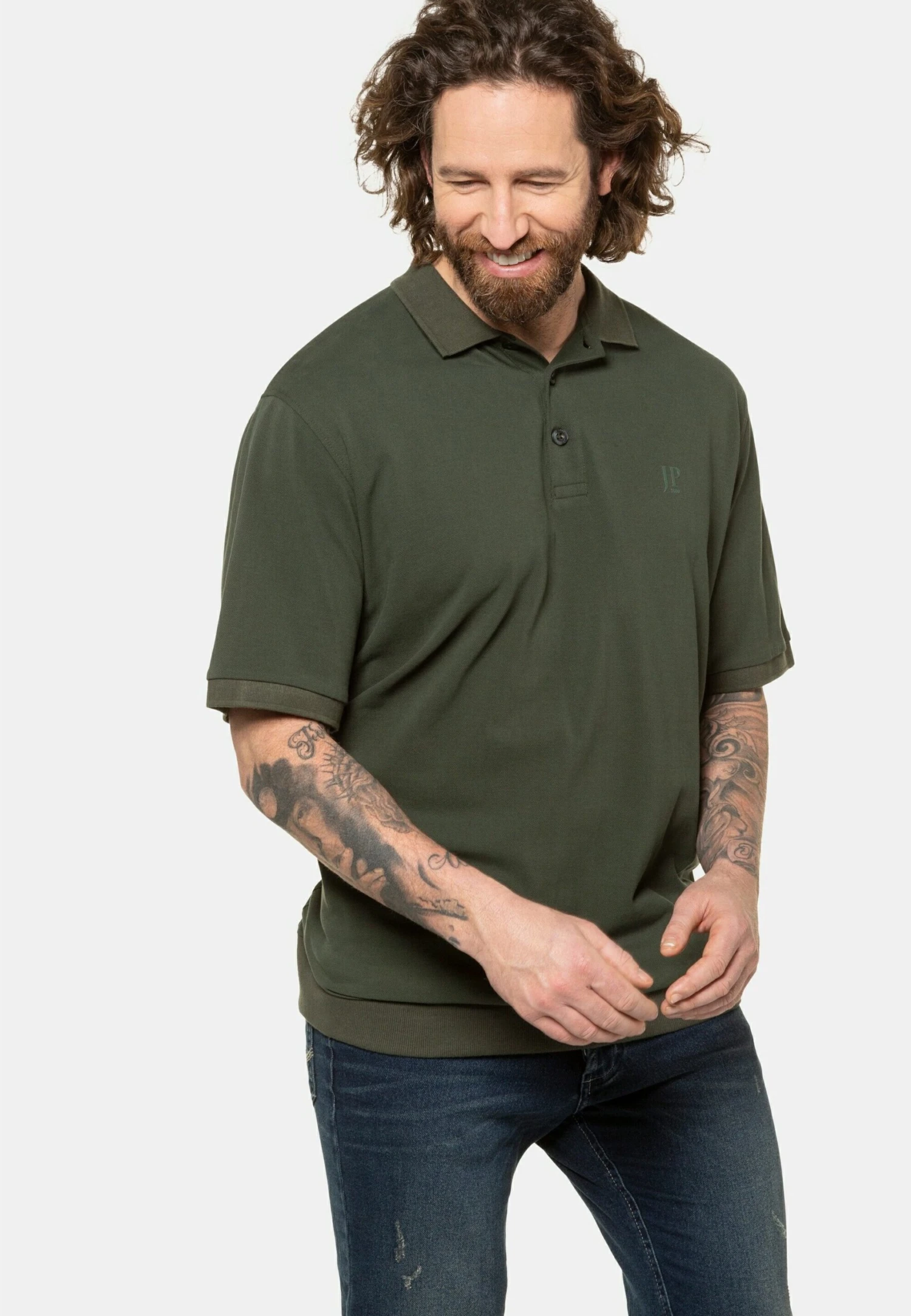 JP1880 Poloshirt - Dunkel Oliv 1 JP1880 Poloshirt - Dunkel Oliv
