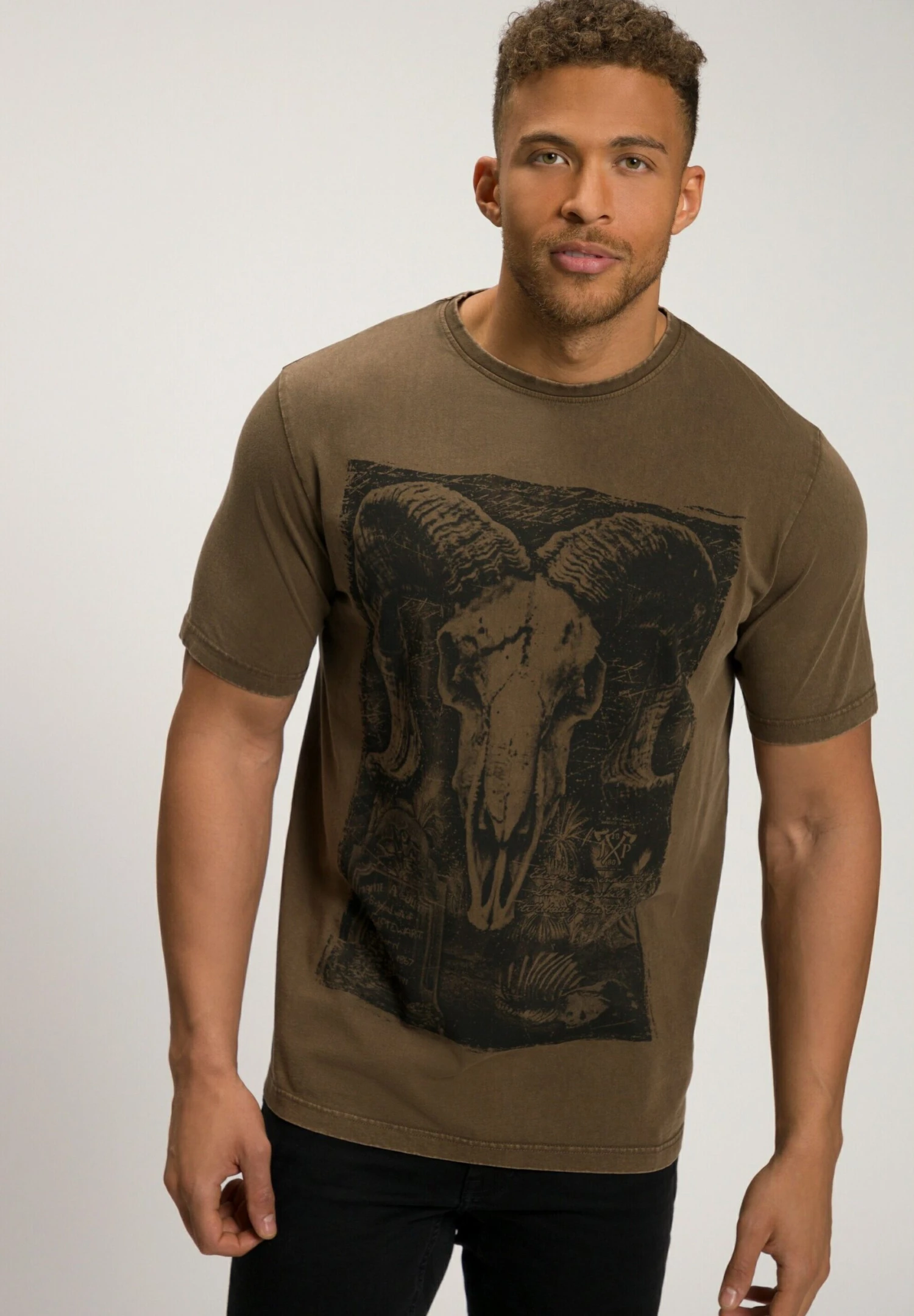 JP1880 T-Shirt Print - Mocca Brown 1 JP1880 T-Shirt Print - Mocca Brown