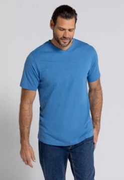 JP1880 Grosse Grössen Bis - T-Shirt Basic - Bleu Égée