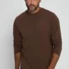 JP1880 Grössen Bis Langarms Mi - Sweater - Espresso