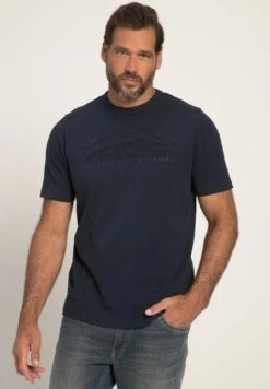 JP1880 Flammé Avec Manches Courtes Et Col R - T-Shirt Print - Bleu Marine