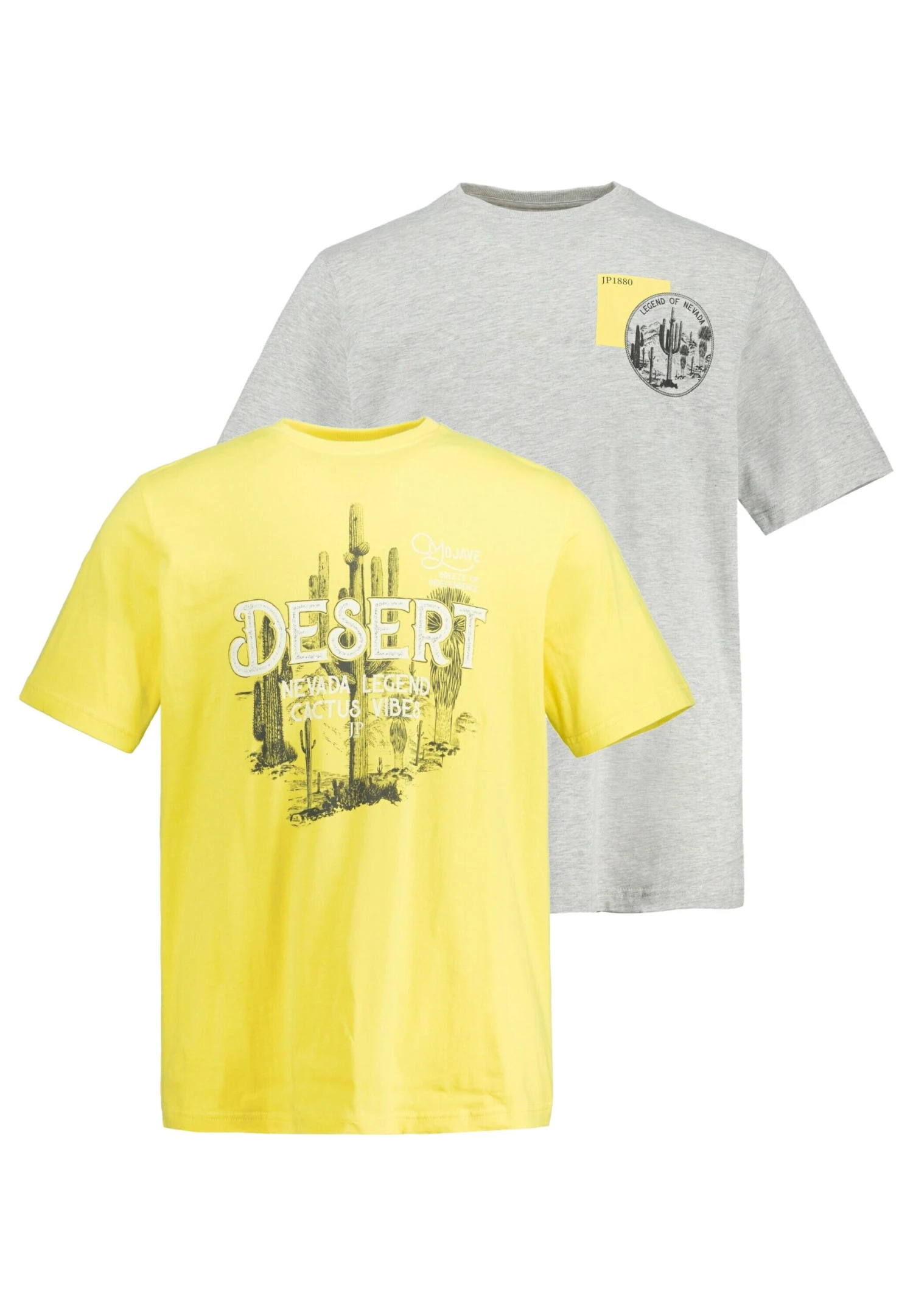 JP1880 T-Shirt Print - Hellgrau MélangeGelb 3 JP1880 T-Shirt Print - Hellgrau MélangeGelb - Afbeelding 3