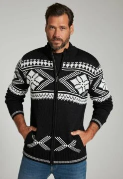 JP1880 Jacquard Stehkr - Vest - Schwarz