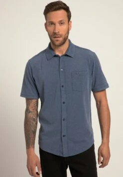 JP1880 Halbarm Vintage-Look Buttondown Kragen Modern Fit - Overhemd - Blau Lila