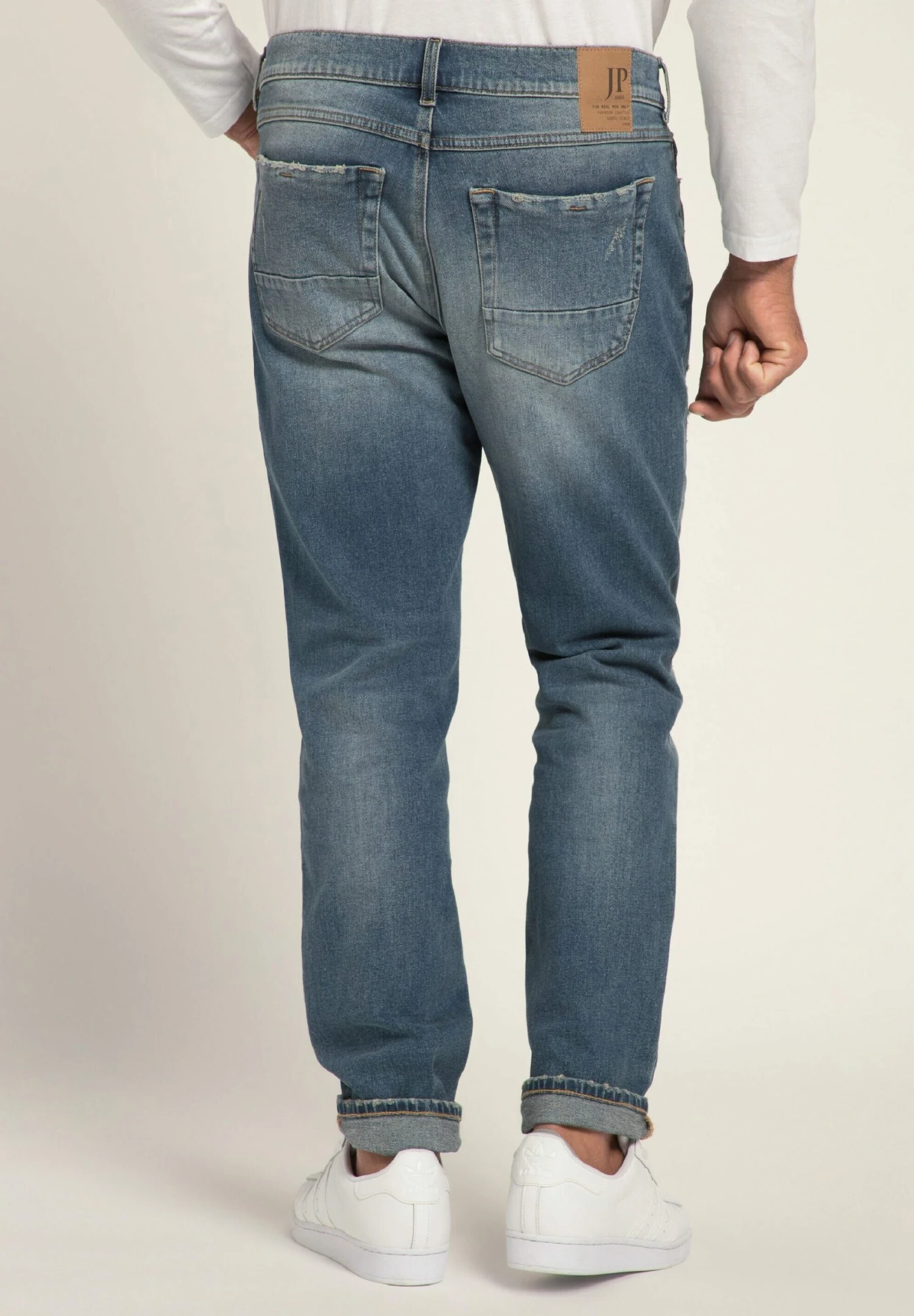 JP1880 FlexnamicBleached Destroy-Look 5-Pocket Bis- Straight Leg Jeans - Hell Bleached 2 JP1880 FlexnamicBleached Destroy-Look 5-Pocket Bis- Straight Leg Jeans - Hell Bleached - Afbeelding 2