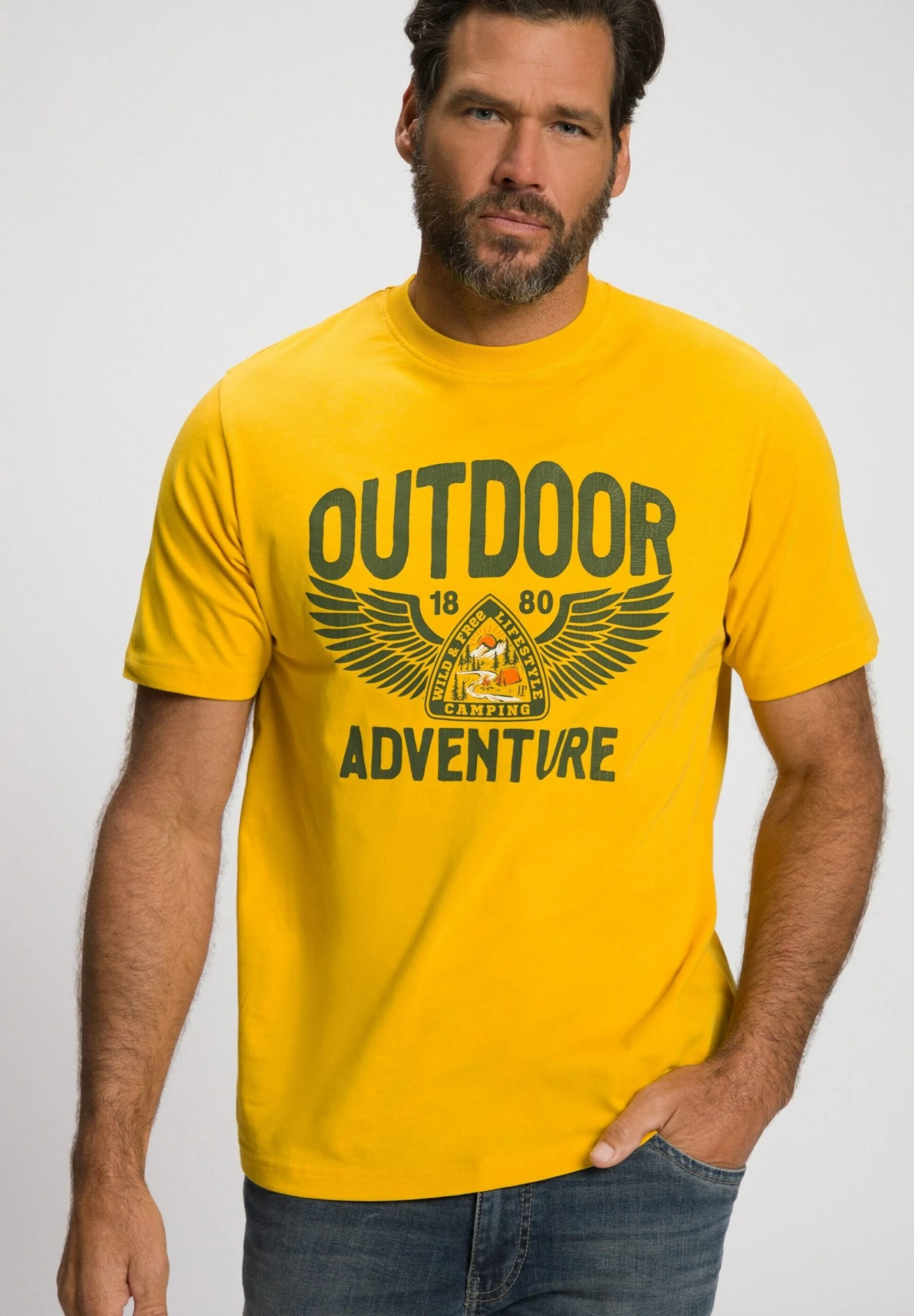 JP1880 T-Shirt Print - Goudgeel 1 JP1880 T-Shirt Print - Goudgeel