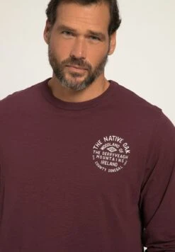 JP1880 Met Slub Print Ronde Hals - Longsleeve - Donker Wijnrood -JP1880 Winkel 701477eec69a4590a7167c5d6b98d9ba