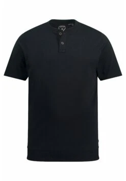 JP1880 Henley Bauchfit Halbarm Rundhals - T-Shirt Basic - Schwarz -JP1880 Winkel 73b93974557a4121834cc71761f043cf