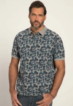 JP1880 Halbarm Allover Print - Poloshirt - Gray Melange