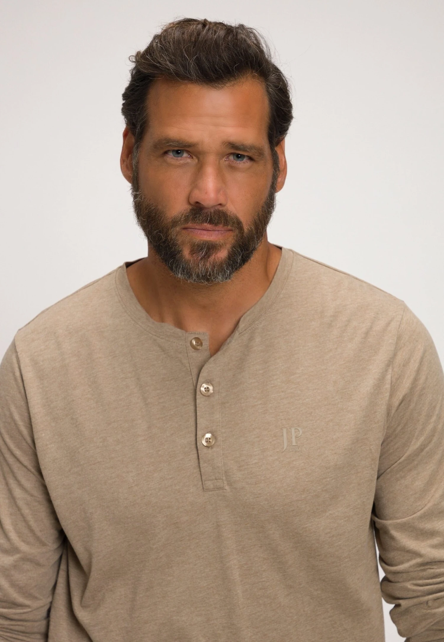JP1880 Henley- Longsleeve - Sand 2 JP1880 Henley- Longsleeve - Sand - Afbeelding 2