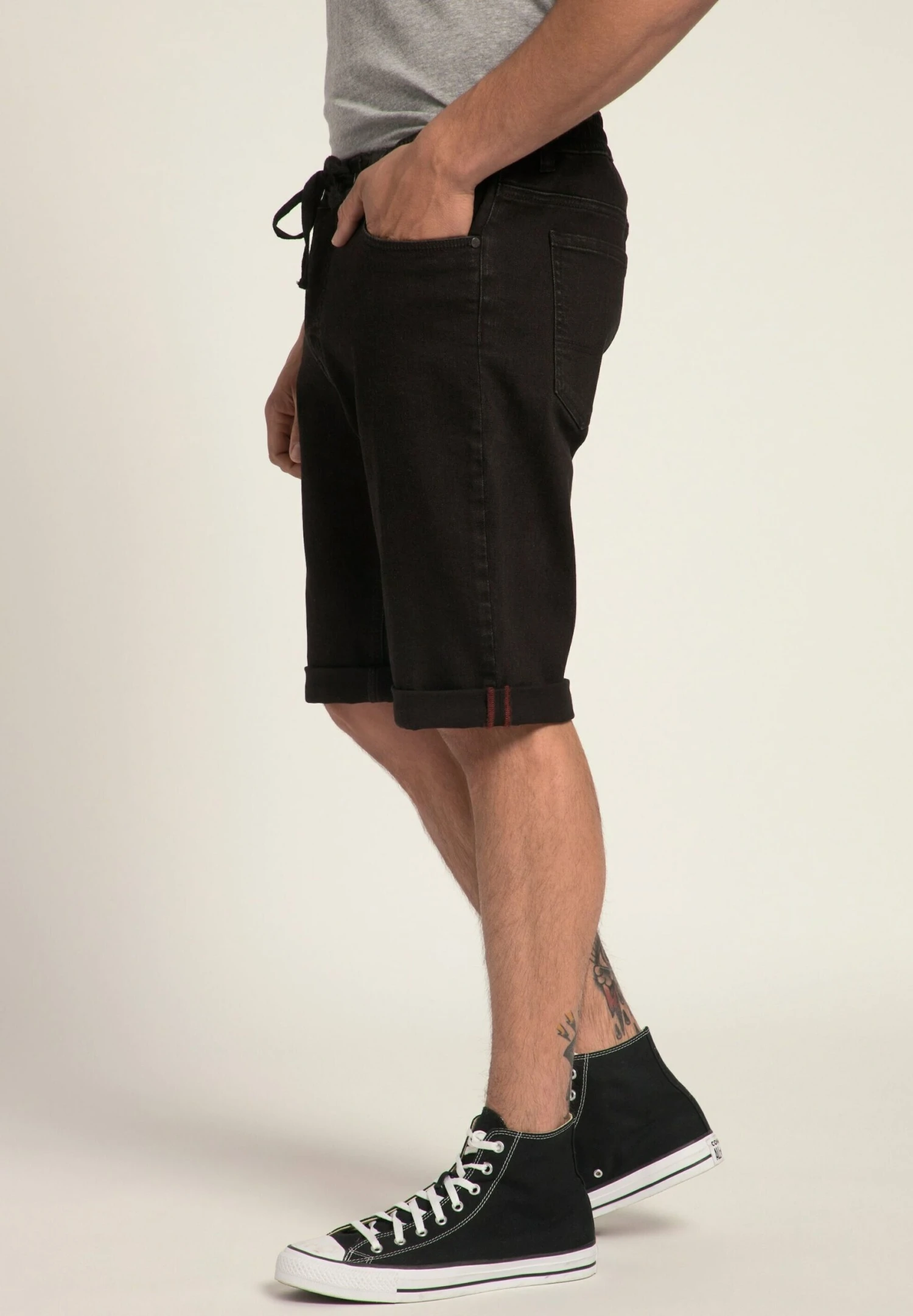 JP1880 Bermuda Bequem Geschnitten Elastikbund 5 Pocket Bis Gr - Jeansshort - Black 3 JP1880 Bermuda Bequem Geschnitten Elastikbund 5 Pocket Bis Gr - Jeansshort - Black - Afbeelding 3