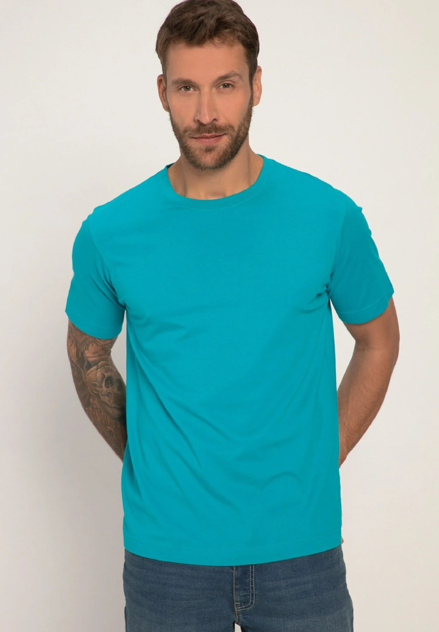 JP1880 Grosse Grössen Bis 8Xl - T-Shirt Basic - Dark Turquoise 1 JP1880 Grosse Grössen Bis 8Xl - T-Shirt Basic - Dark Turquoise