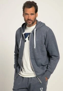 JP1880 Oeko-Tex Look Hood Kangaroo Pocket - Sweater Met Rits - Deep Blue