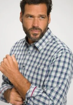 JP1880 Long Sleeve Plaid - Overhemd - Grey -JP1880 Winkel abe1ed0fefc5449393909a38218660dc