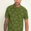 JP1880 Halbarm Print Kragen - Poloshirt - Seegrün