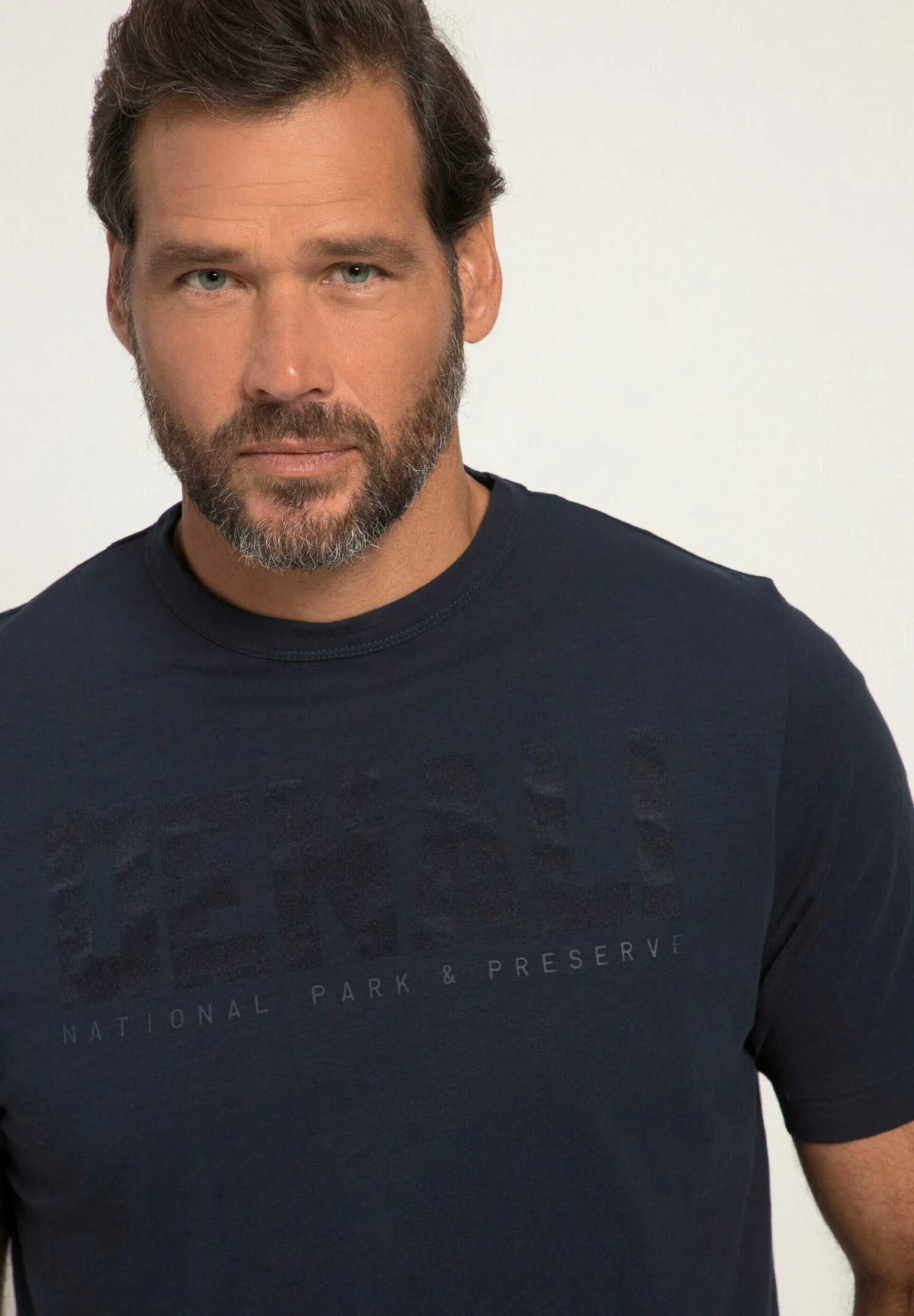 JP1880 Flammé Avec Manches Courtes Et Col R - T-Shirt Print - Bleu Marine 2 JP1880 Flammé Avec Manches Courtes Et Col R - T-Shirt Print - Bleu Marine - Afbeelding 2