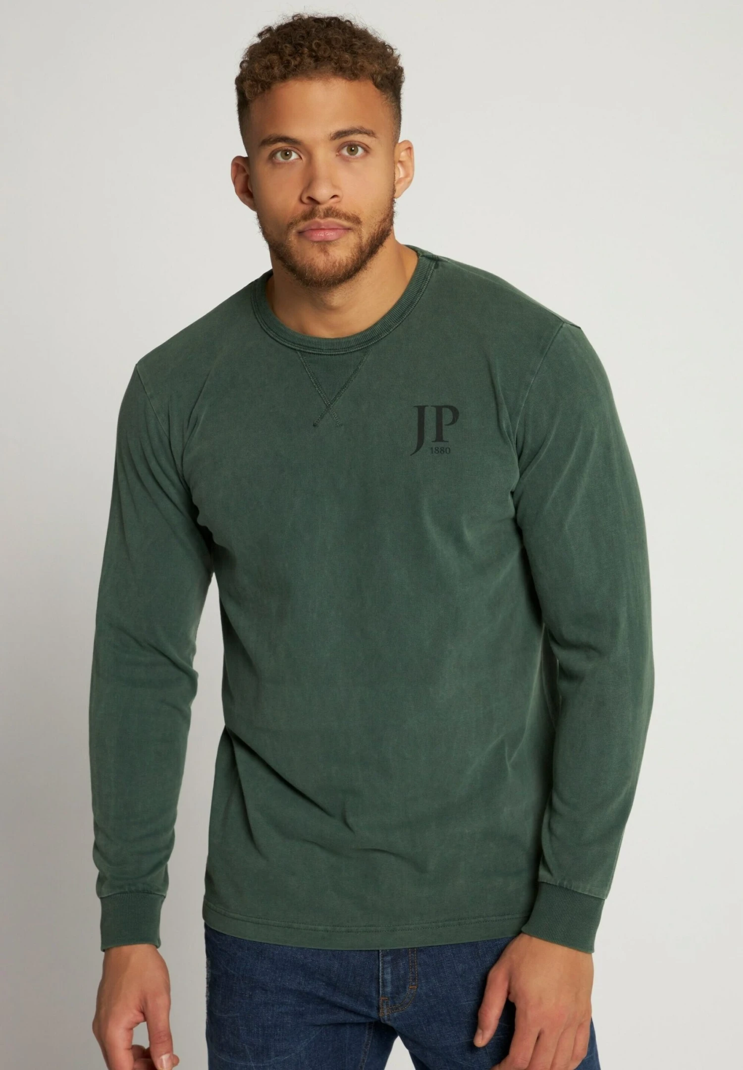 JP1880 Longsleeve - Trübes Grün 1 JP1880 Longsleeve - Trübes Grün