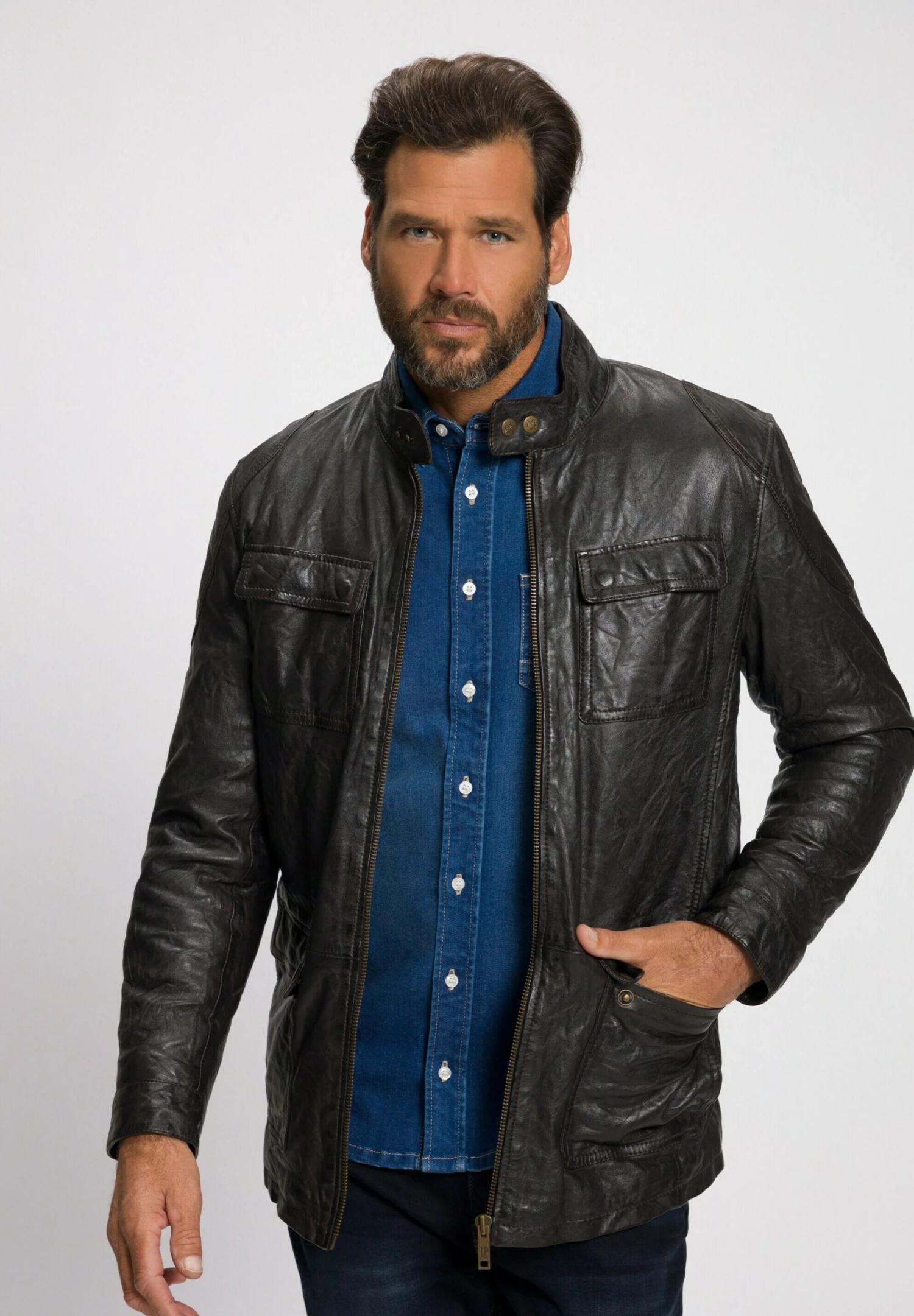 JP1880 Leren Jas - Brun Noir 3 JP1880 Leren Jas - Brun Noir - Afbeelding 3