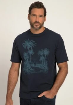JP1880 Halbarm Palmen Print Flamm - T-Shirt Print - Navy Blue