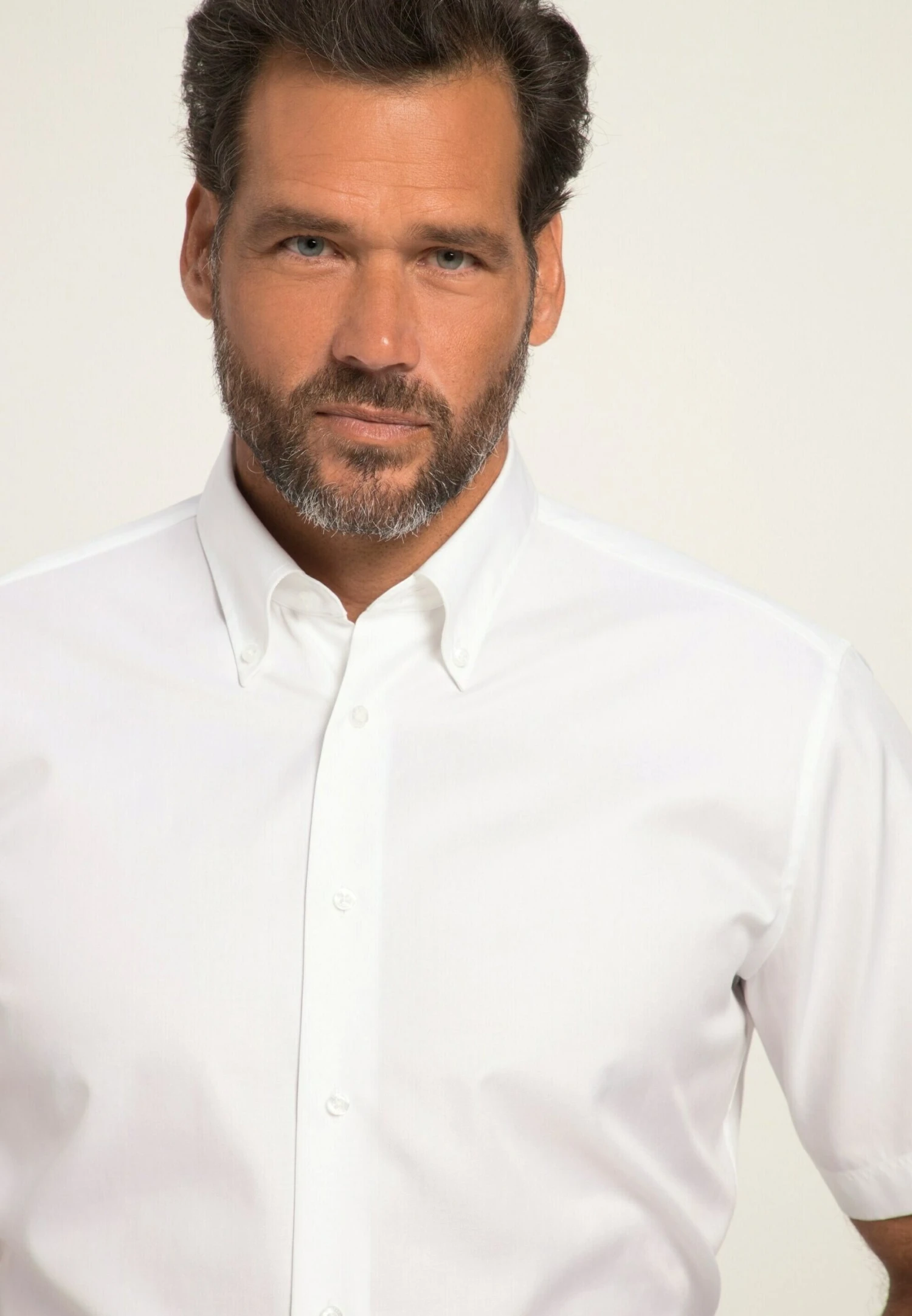 JP1880 Bügelleicht Buttondown Kragen Halbarm Comfort - Overhemd - Snow White 3 JP1880 Bügelleicht Buttondown Kragen Halbarm Comfort - Overhemd - Snow White - Afbeelding 3