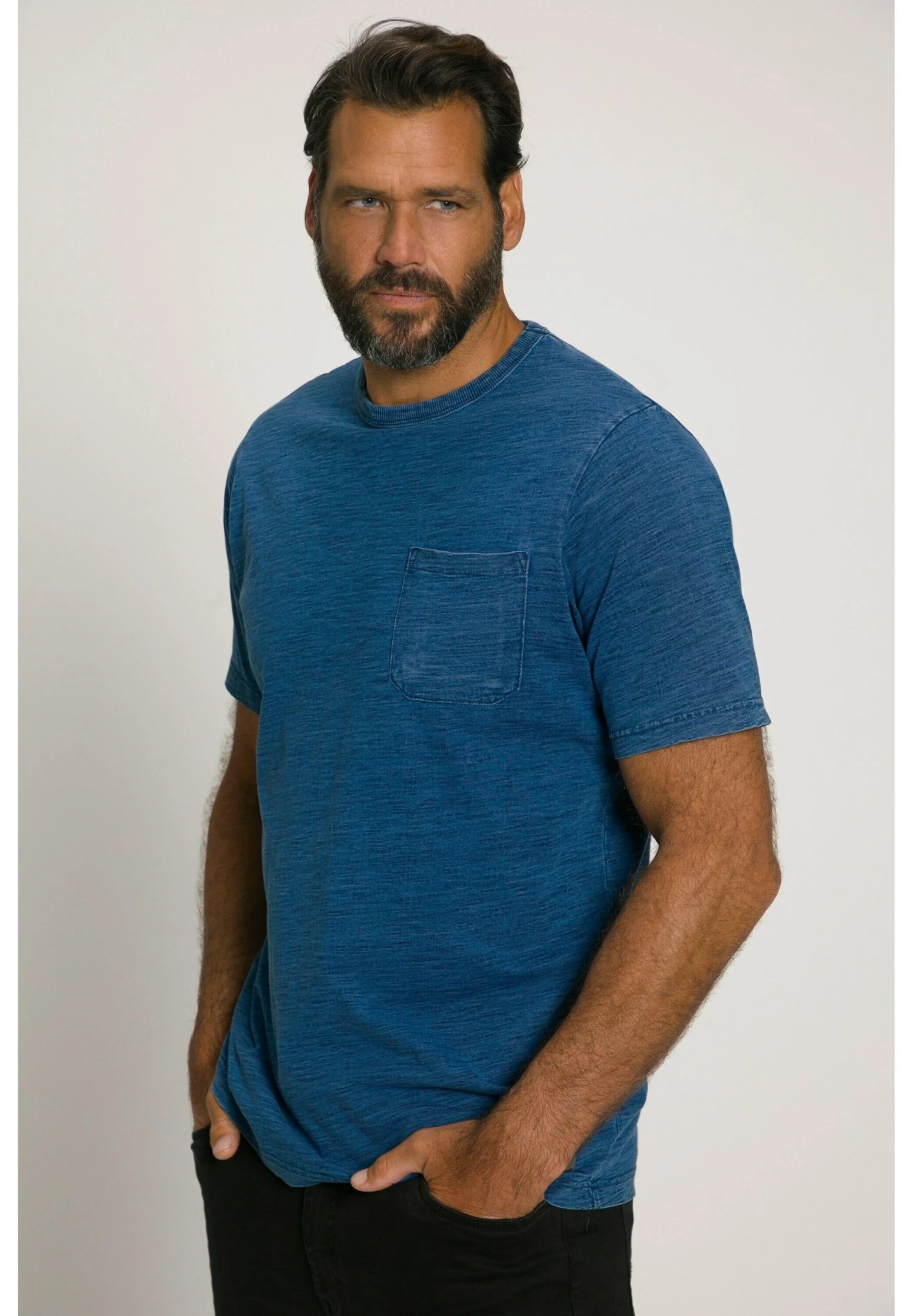 JP1880 Halbarm - T-Shirt Basic - Blue Denim 1 JP1880 Halbarm - T-Shirt Basic - Blue Denim