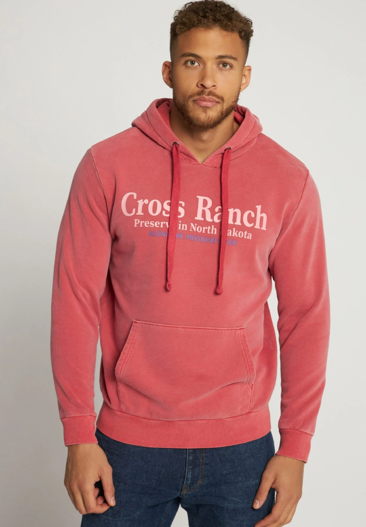 JP1880 Acid Washed- Hoodie - Glow Red 1 JP1880 Acid Washed- Hoodie - Glow Red