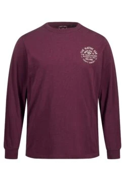 JP1880 Met Slub Print Ronde Hals - Longsleeve - Donker Wijnrood -JP1880 Winkel eb84eae03f1f4296bd390ce71b48c964