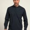 JP1880 Henley, Langarm, Modern Fit, Brusttasche, Rundhals - Overhemd - Navy Blau