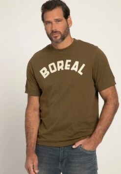 JP1880 Halbarm Mit Bündchen Badges - T-Shirt Print - Tannengrün