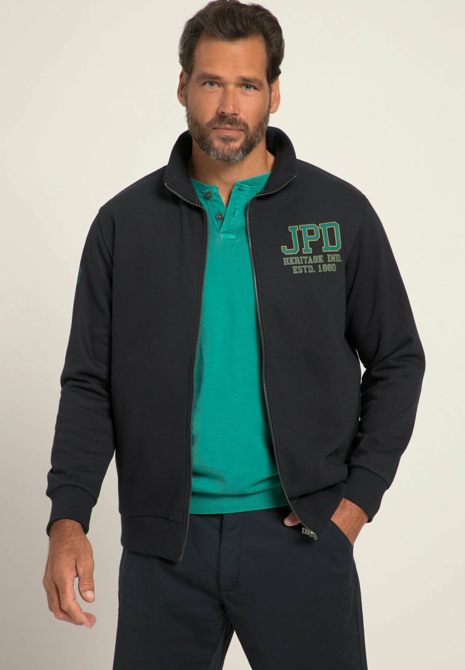 JP1880 Sweater Met Rits - Bleu Marine 1 JP1880 Sweater Met Rits - Bleu Marine