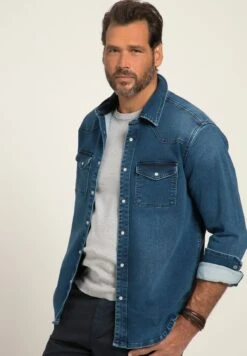 JP1880 Flexnamic Langarm Kentkragen Modern Basic- Overhemd - Blue Denim -JP1880 Winkel f86a8bd115924ec6beefb9b6b8f98200