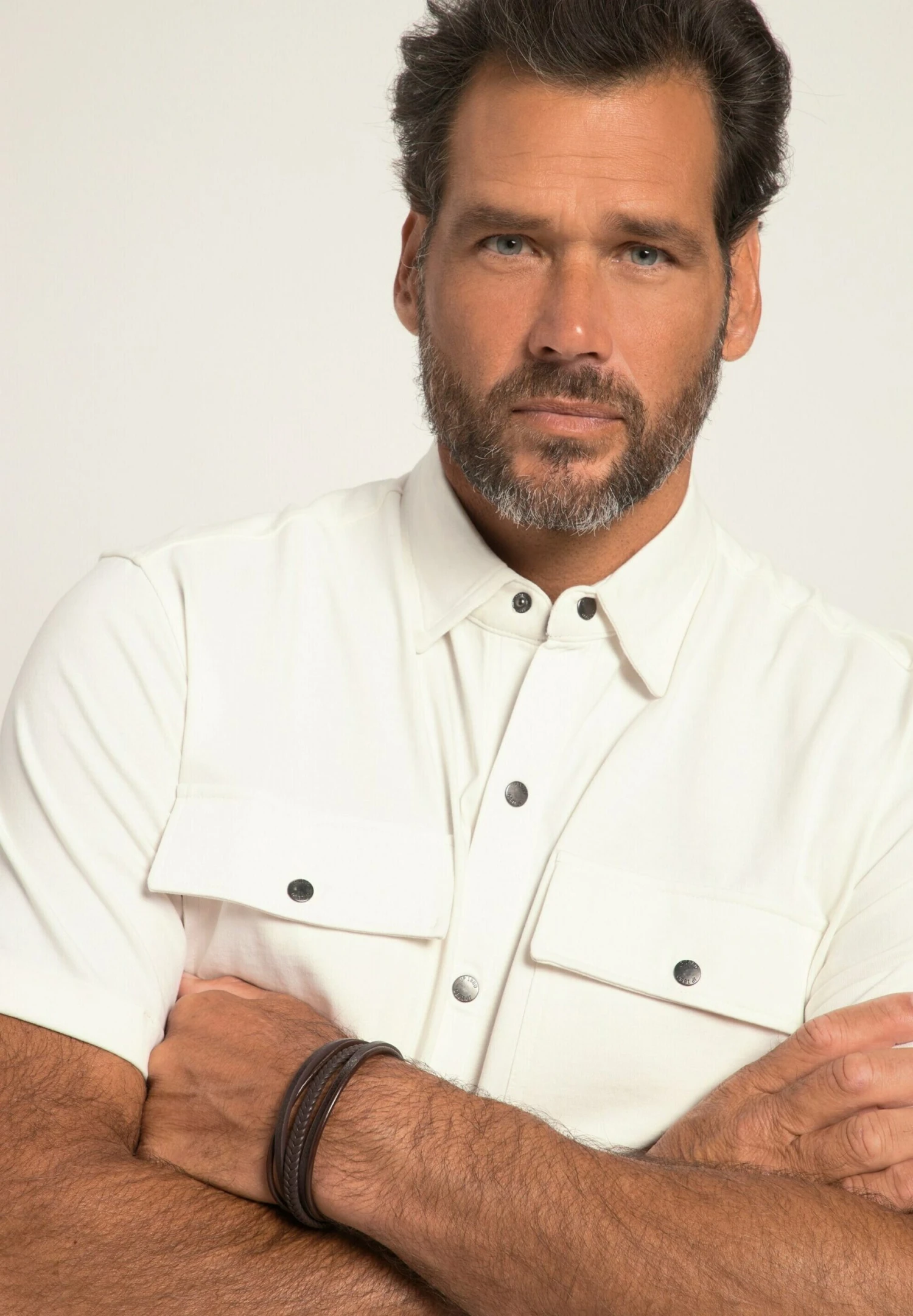 JP1880 Halbarm Kent-Kragen Modern Fit - Overhemd - Cremeweiß 2 JP1880 Halbarm Kent-Kragen Modern Fit - Overhemd - Cremeweiß - Afbeelding 2